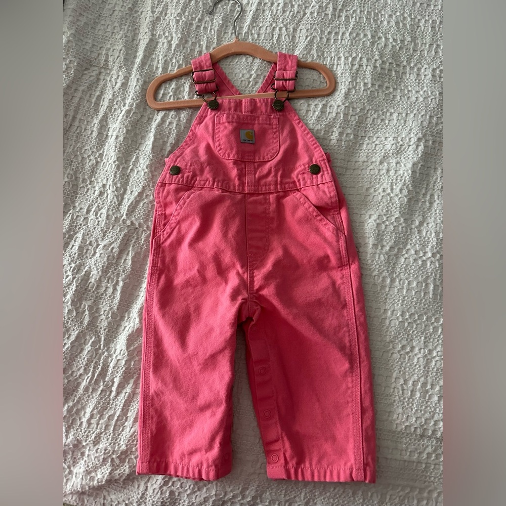 Carhartt Pink Baby Overalls – 9 Months